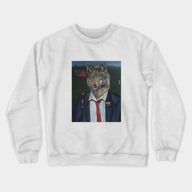 Big bad wolf getting down to business Crewneck Sweatshirt by DamiansART